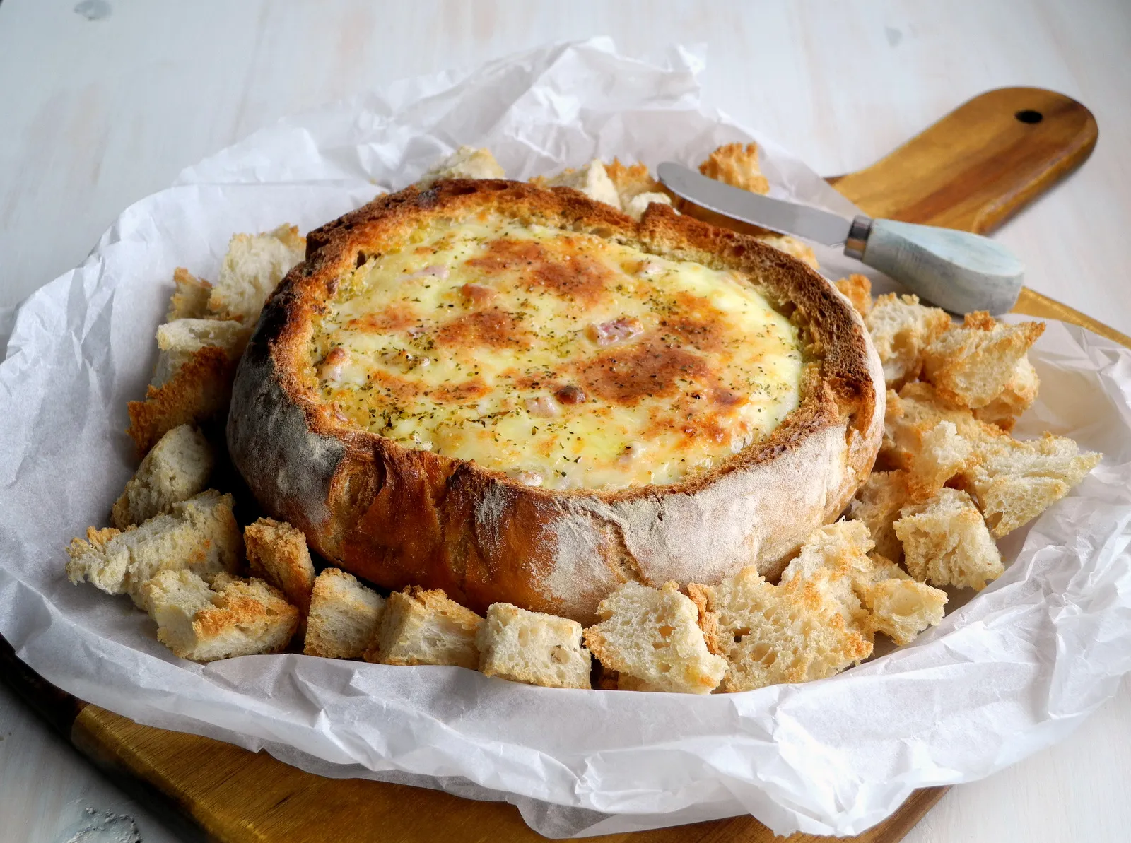 Receita de Pão Recheado com Bacon