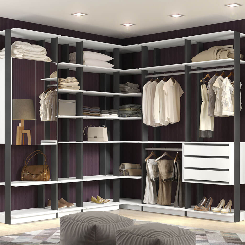 closet com móveis modulados