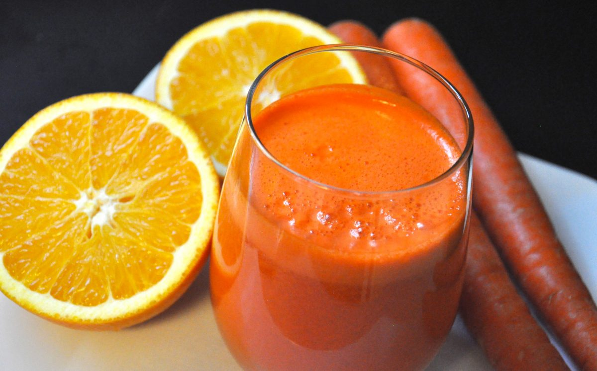 suco de laranja e cenoura