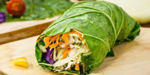 Wrap de Couve com Legumes