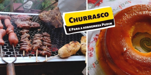 pudim com churrasco