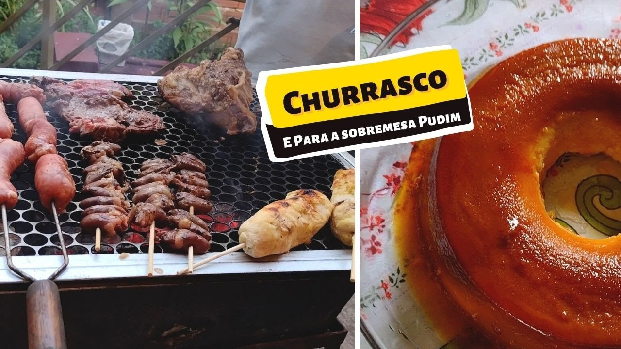 pudim com churrasco