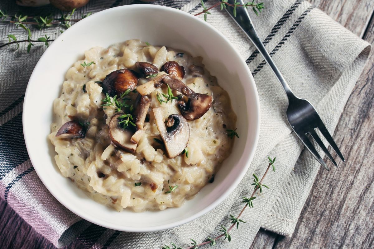 almoço dia dos pais risoto de cogumelos