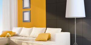 Cores para sala de estar em 2024 amarelo açafrão