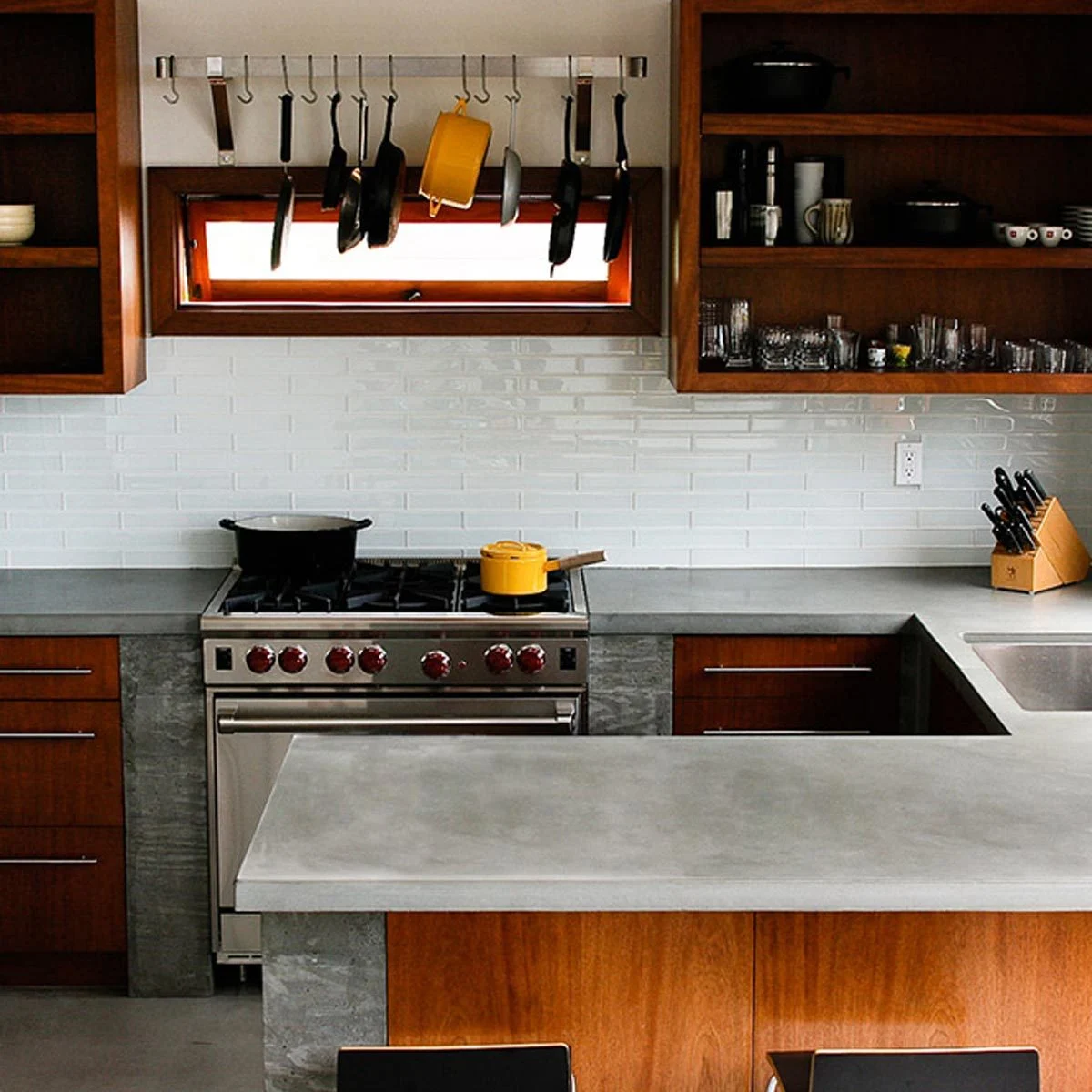 bancada de concreto para cozinha