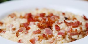 Risoto de Queijo com Bacon