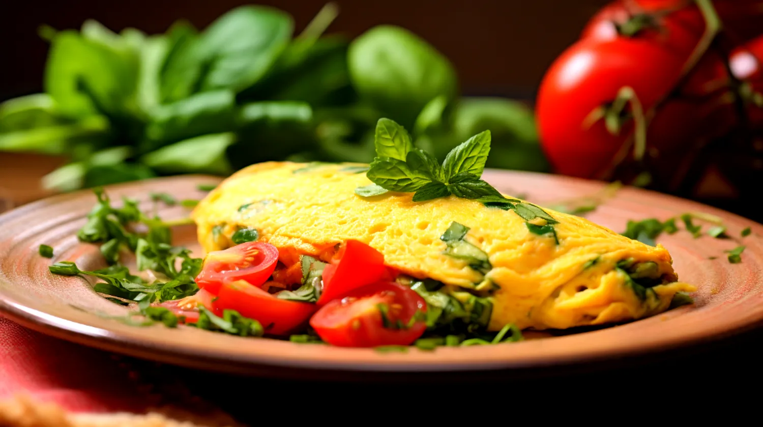 Omelete com Manjericão