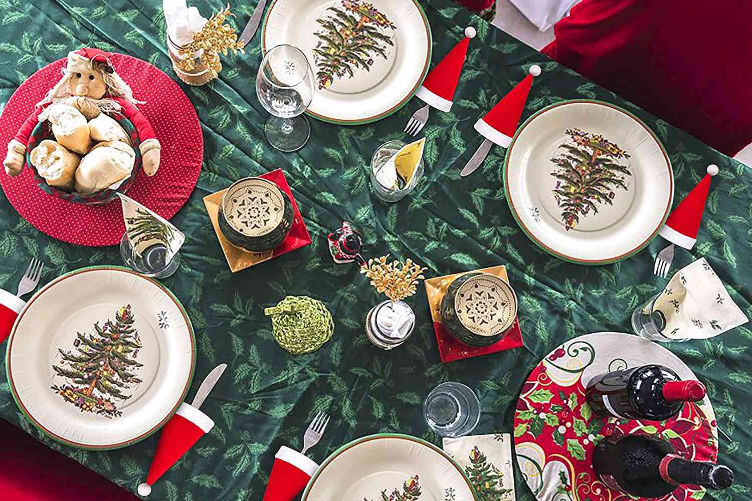 decoração de natal para mesa posta