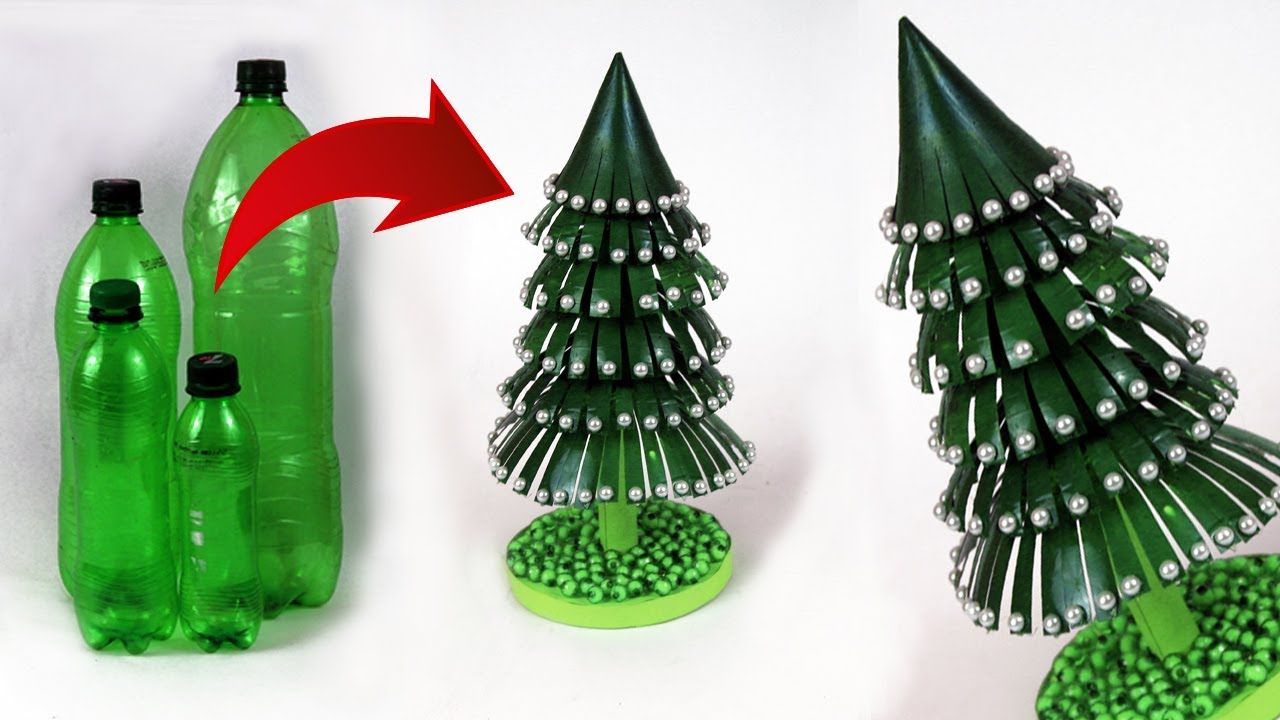 diy árvore de natal de garrafa pet