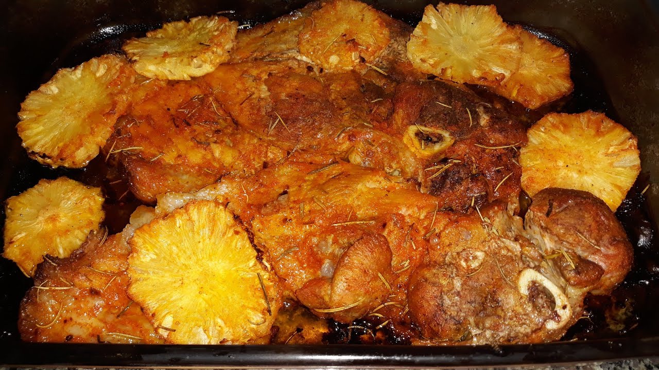 Receita de Pernil Assado com Abacaxi