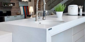 bancada de silestone branco