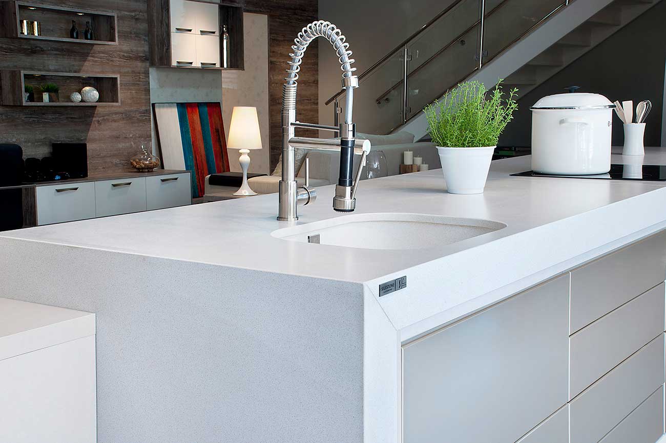 bancada de silestone branco