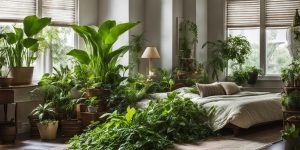 quarto cheio de plantas