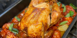 Receita de Frango Assado com Tomates