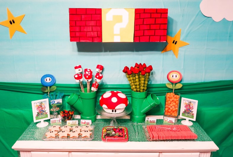 decor mario bros para aniversário