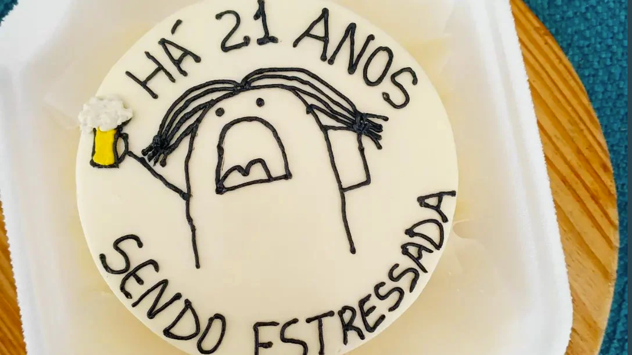 flork cake com mensagem engraçada