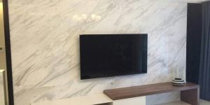 painel de TV de porcelanato