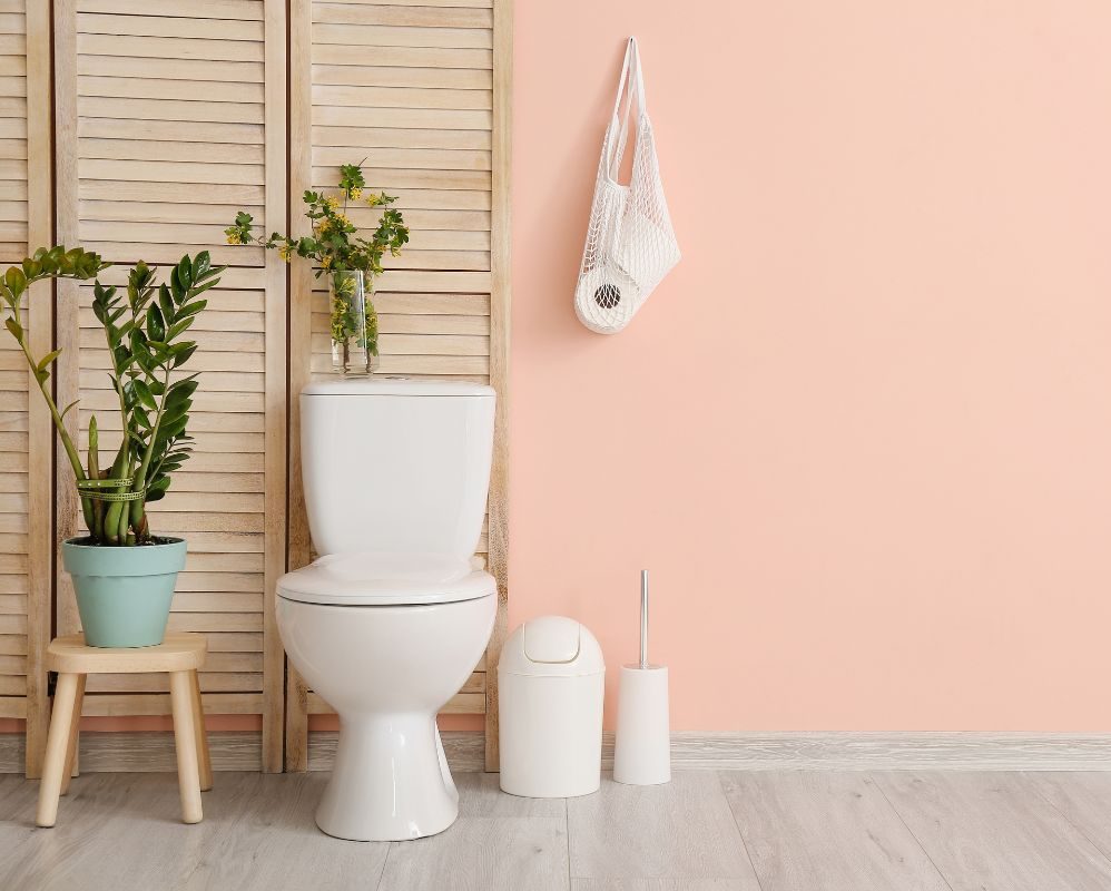 lavabo com parede cor de rosa