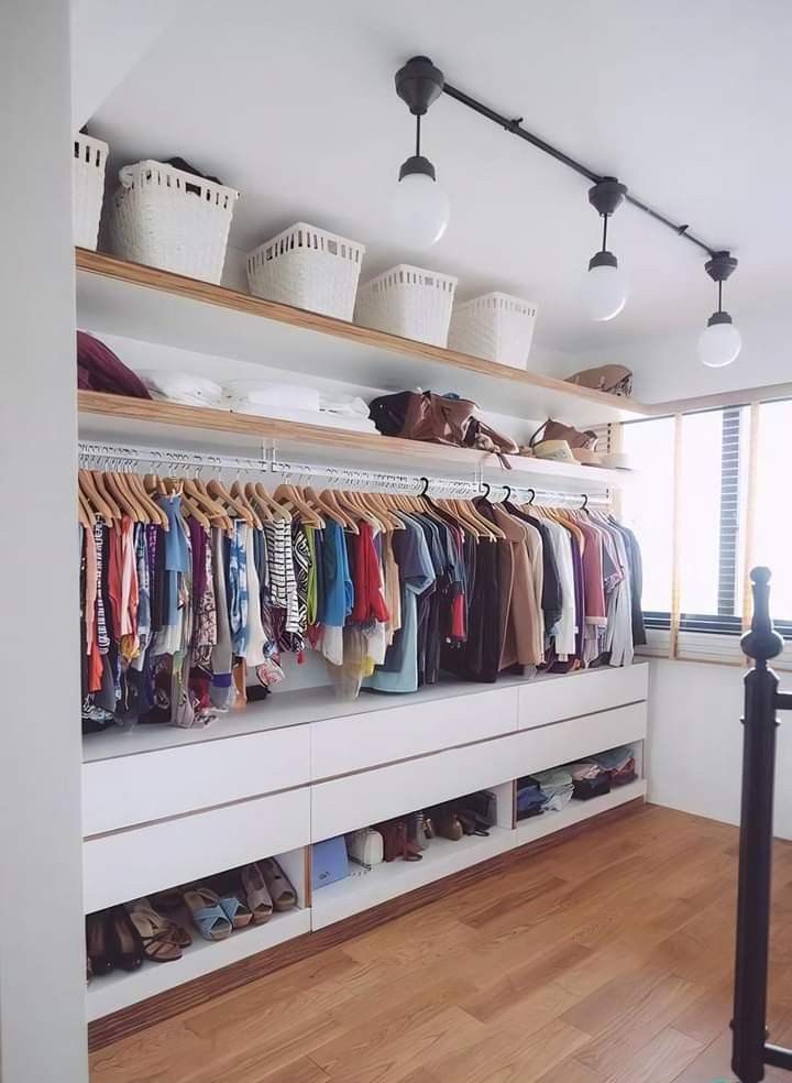 caixas organizadoras padronizadas no closet aberto