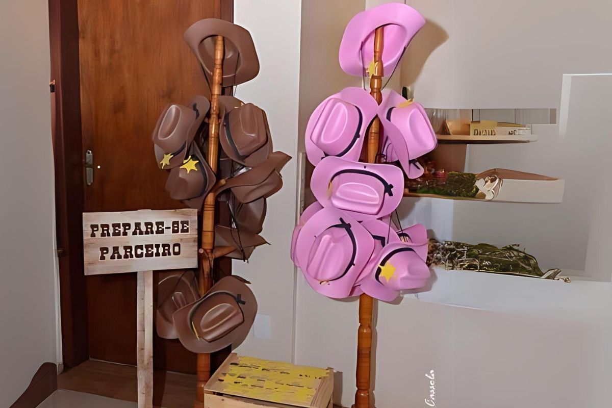 chapéu de caubói festa infantil de fazendinha