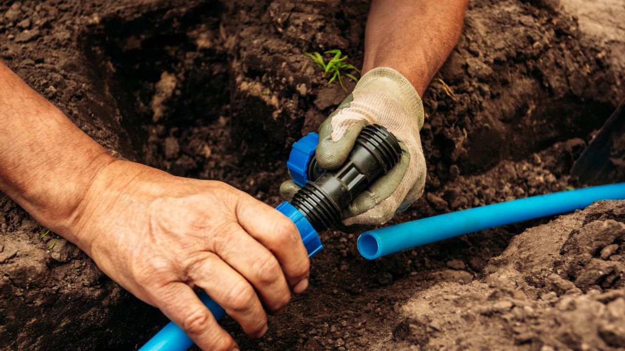 sistema de drenagem em jardim