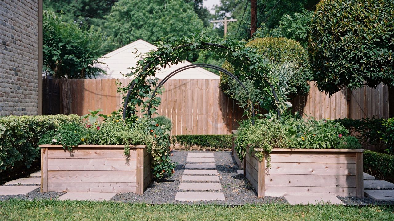 arcos de jardim em canteiros elevados