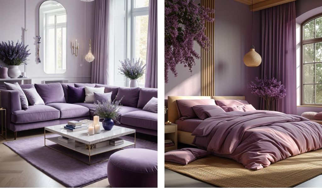 Cores sofisticadas para a casa roxo suave